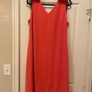 Elegant Coral Sleeveless Dress